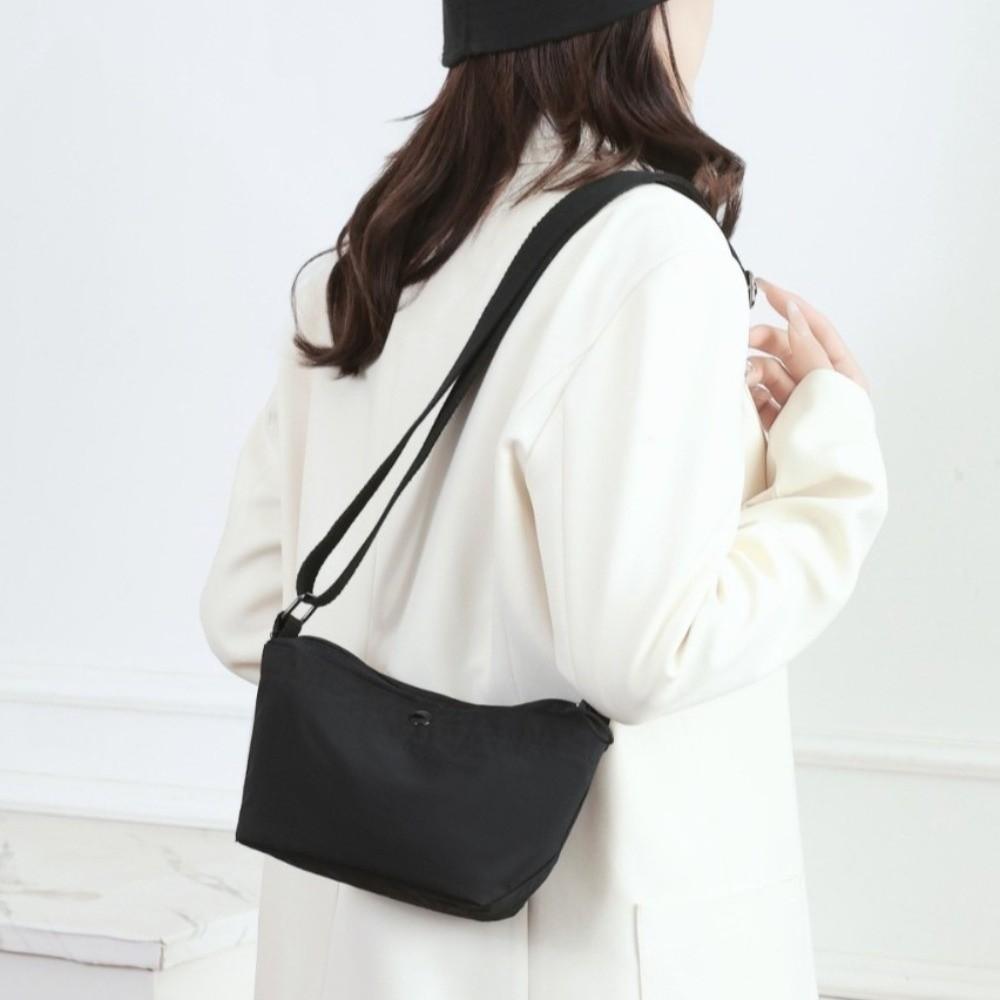 Solid Color Canvas Crossbody Bag Korean Style Single Shoulder Bag Casual Nylon Messenger Bag  Gift