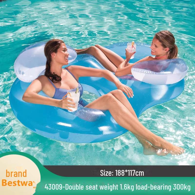 Intex 57288 Double Flamingo Adult Inflatable Swimming Ring - Thick Oversized Floating Bed for Kids & Adults