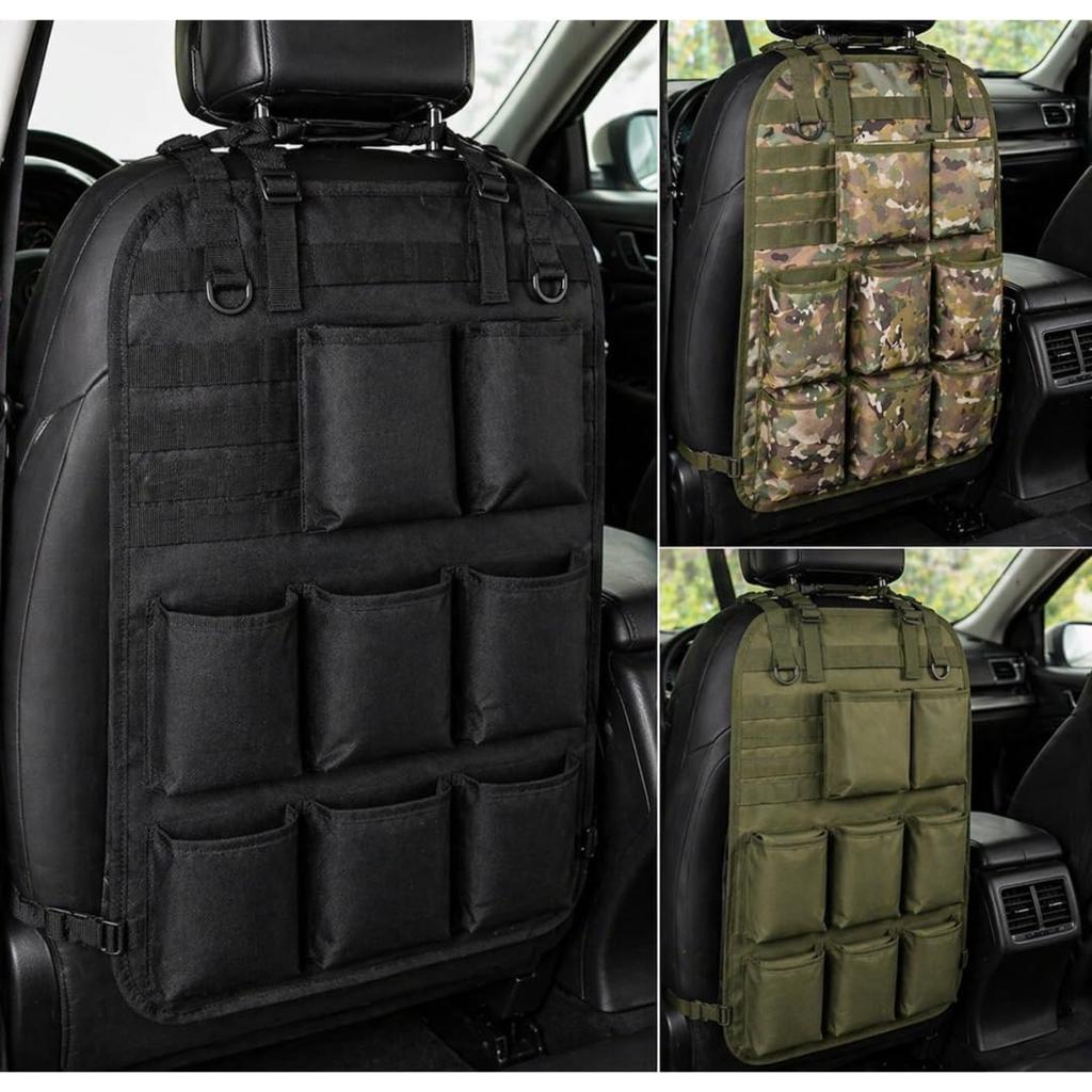 To all Genie Car Seat Back Pocket Large MOLLE System Military Hanging Adjustable Easy Car Camping Organizer, Capacity, Water-Repellent,