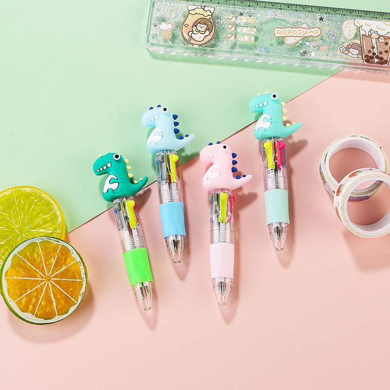 Korean Cute Animal Head 4-Color Click Ballpoint Pen