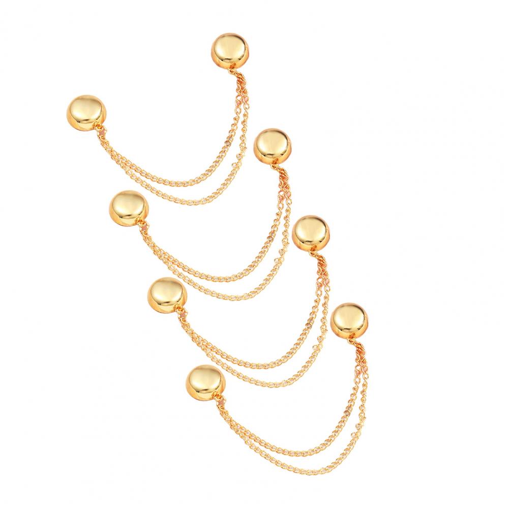 

4 Pcs Magnetic Clothing Clips Multi-Function Pinless Brooch Shawl Clips Strong Magnetic Buckle With Chain For Women Clothes золотистий