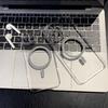 Ultradünne UV Hartschale Transparent für Magsafe Magnetische Hülle Für iPhone 15 14 13 Pro Max Plus Glitzer Kabelloses Laden PC Hülle