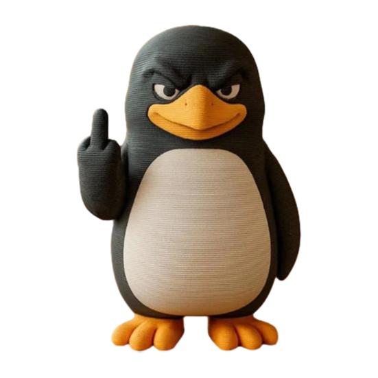 

Фігурка пінгвіна із середнім пальцем Декоративна різьблена прикраса-пінгвін Зимовий святковий декор-пінгвін для дому Вітальні Офісного столу S