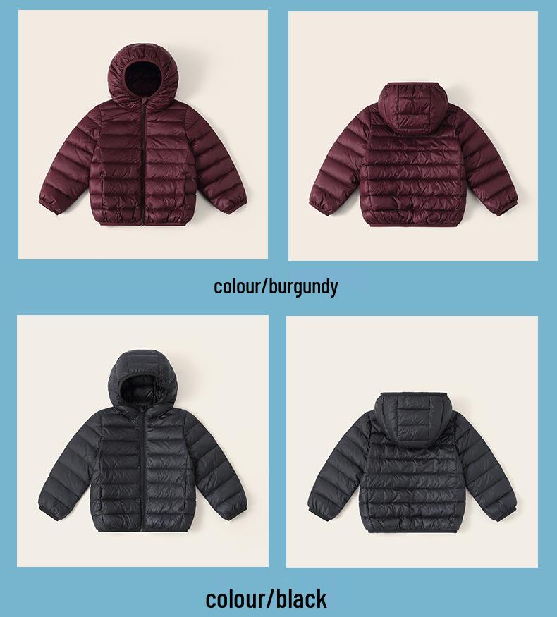 Kids' Winter Hooded Lightweight Down Jacket - Warm Outerwear for Boys & Girls