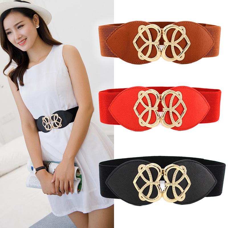 Female Wide Waistband Elastic Stretch Belt For Women Dress Clothing Accessories