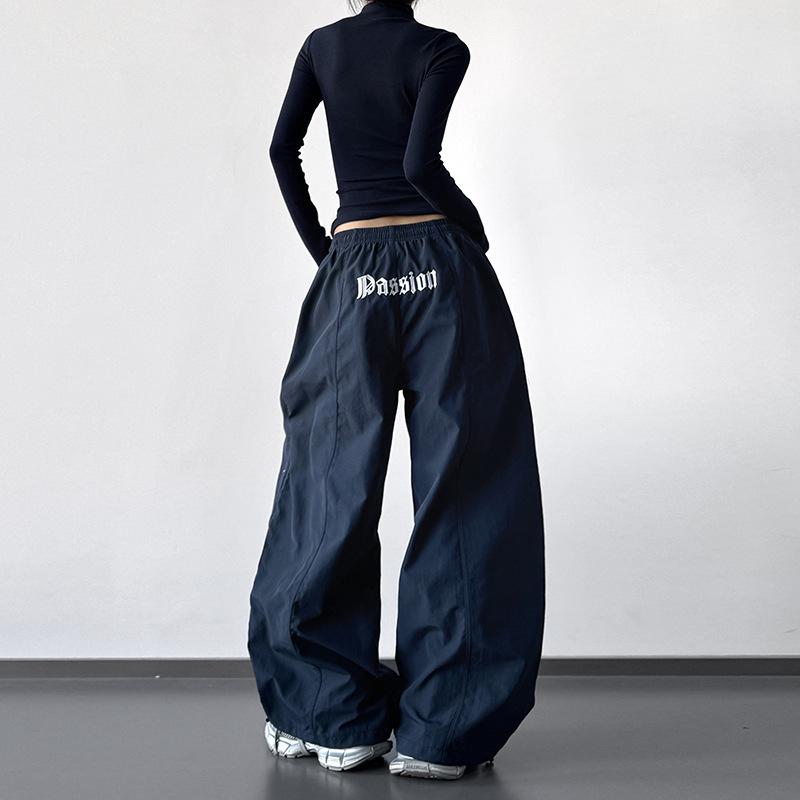 Women s Autumn/Winter Embroidered Loose Fit Jazz Dance Pants Large