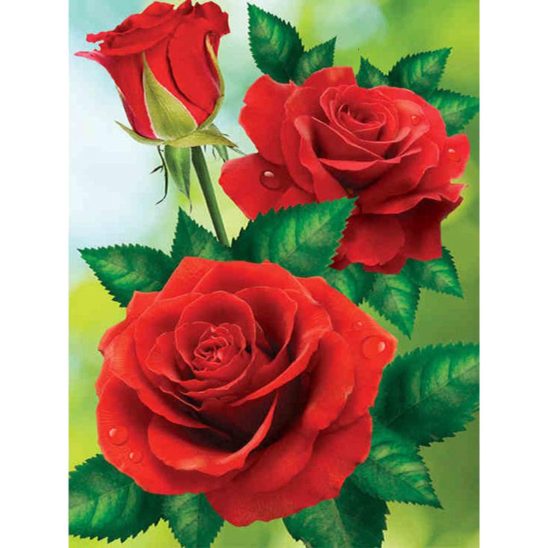 

Полный 5D Алмазная картина Красивые цветы DIY Алмазная вышивка Алмазная мозаика Наборы для вышивки крестом Домашний декор Подарок Round 30x40cm