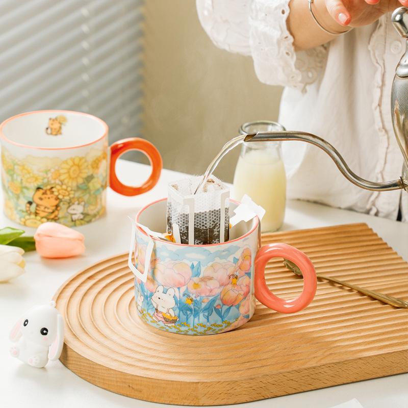 Ceramic Creative Mug Water Cup Holiday Souvenir High Looking Cute Style Cup Opening Gift Set