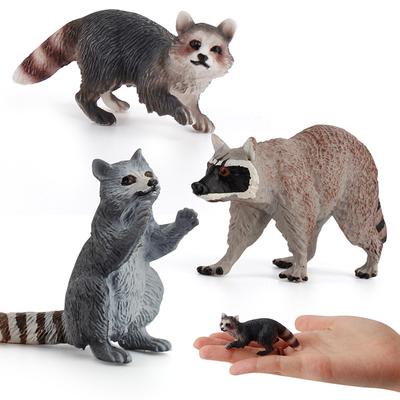 Simulated Animal Model Raccoon Mini Mammal Static Ornament Children'S Science And Education Cognitive Figure Toy