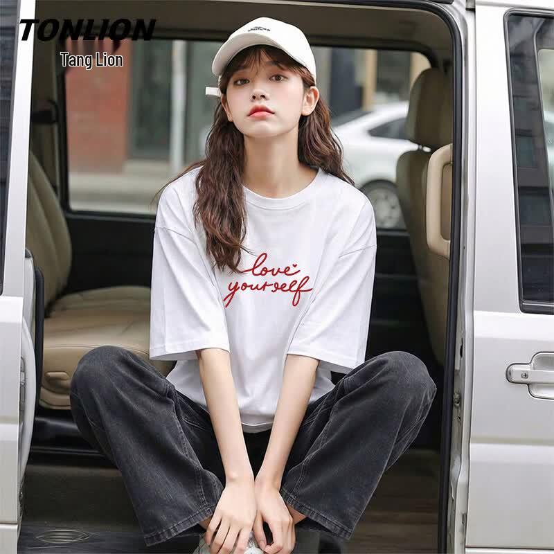 TonLion Women s Pure Cotton Graphic T-Shirt 3XL