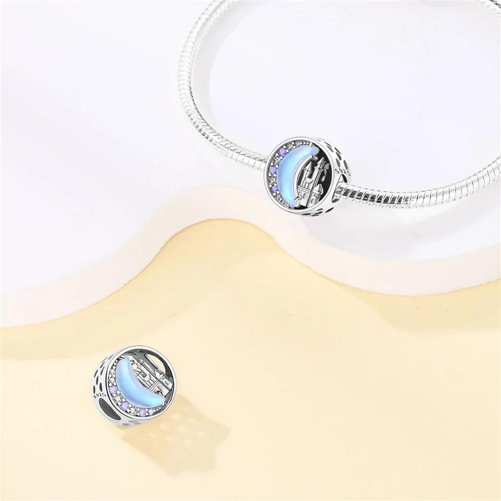 Original Charms Copper Moon Castle Beads Beads Fit Bracelet Women Jewelry Making Diy Gift
