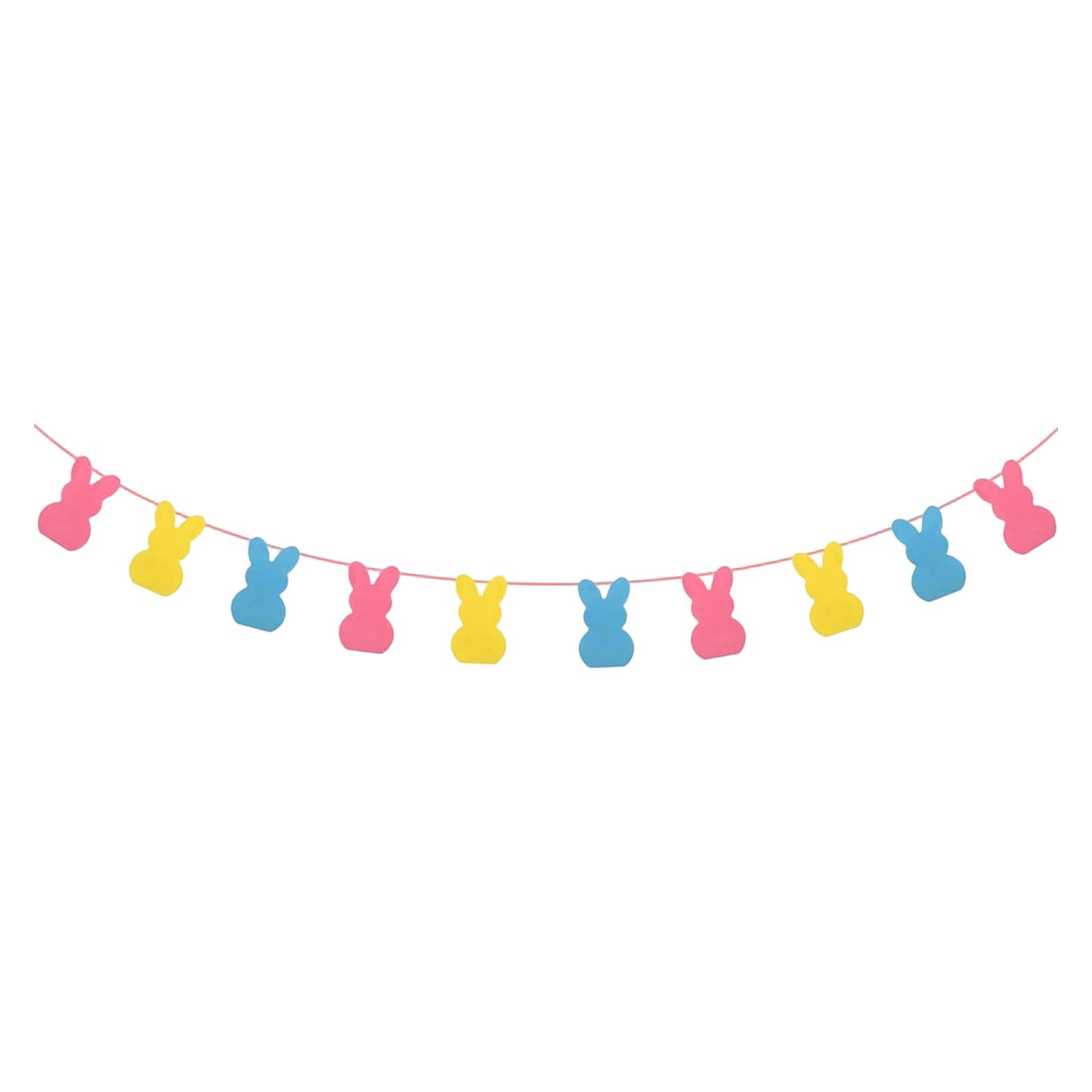 

Easter Bunny & Garland (3 Packs) - Colorful Hanging Banners For Home, Fireplace, Wall & Easter Decorations One Size