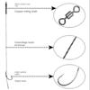 6PCS/Lot Iseama Hair Rig Fishing Hook Rig Hooks Tied Boilie Hook Link Tied Rigs  Saltwater