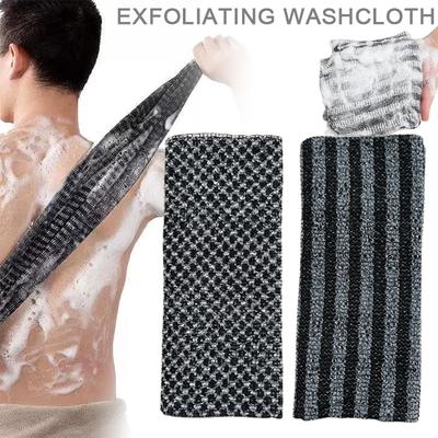 Serviette de Bain Multifonctionnelle Ion Argent Exfoliante Gant de Toilette Lave-dos Ultra Long pour Hommes Serviette de Douche Nettoyante en Profondeur