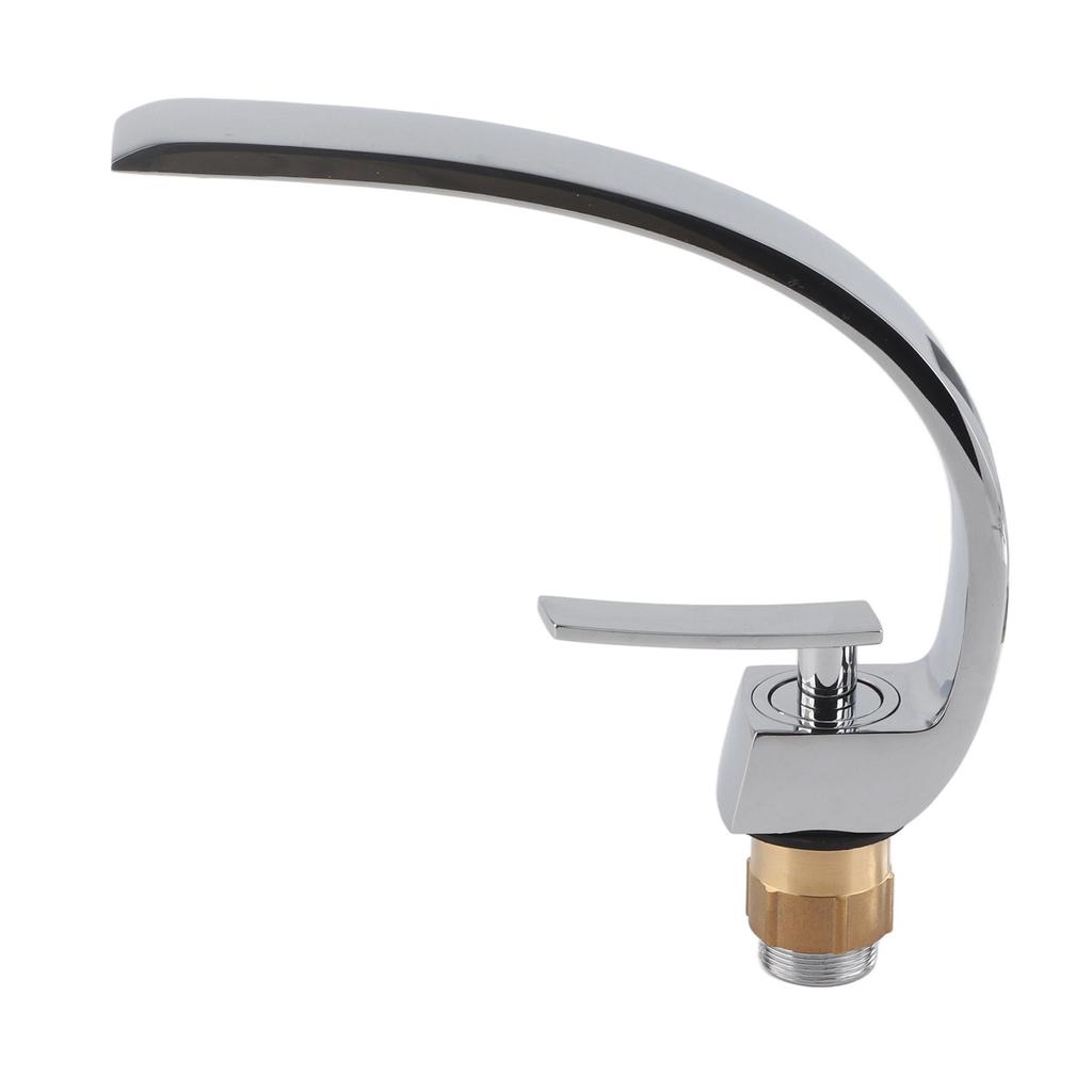 G1/2 Curve Design Faucet Basin Hot Cold Water Mixer Tap Single Handle Sink Faucet with Hose