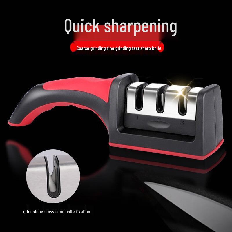

Трехступенчатая точилка для кухонных ножей и ножниц с точильным камнем для прецизионной заточки