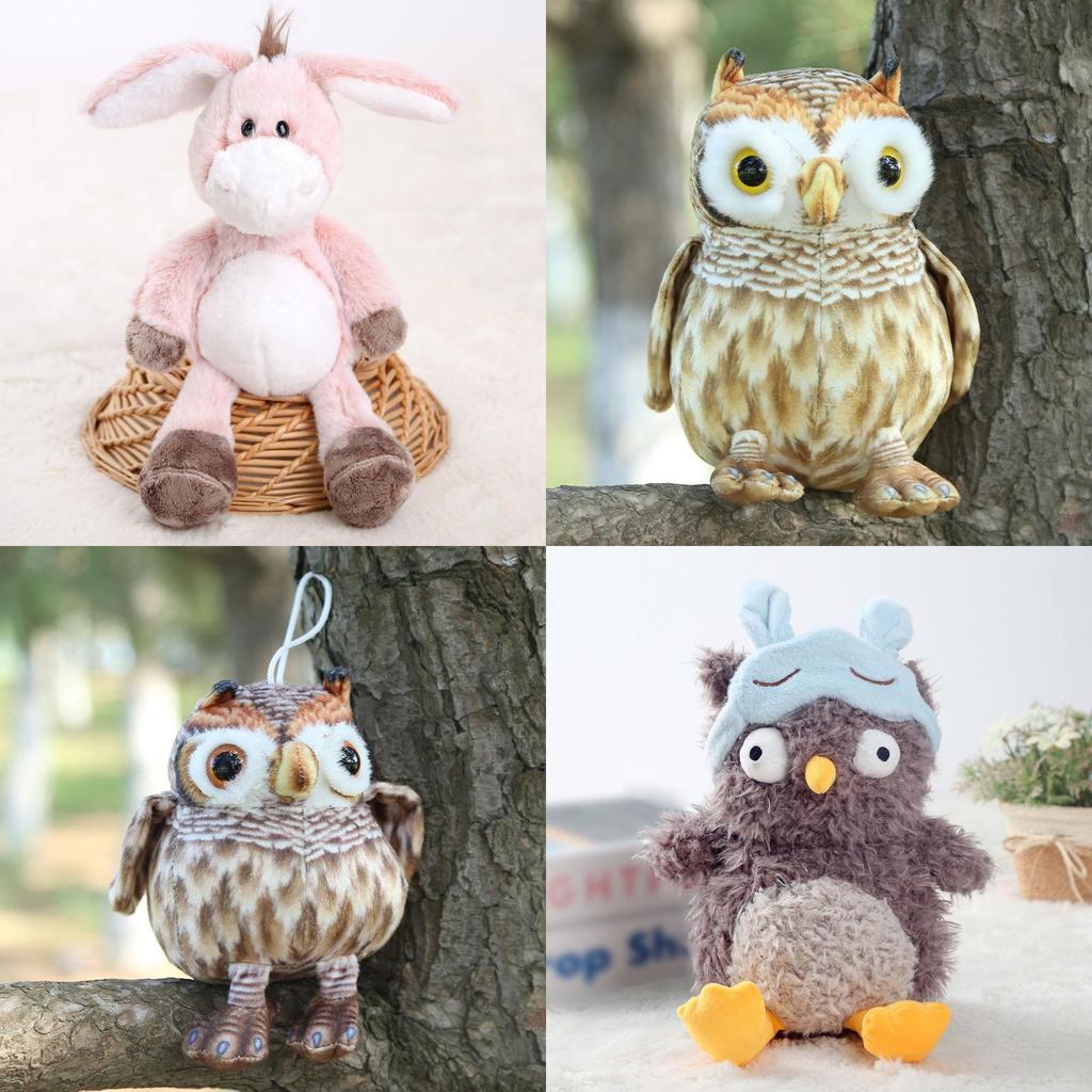 Maschera per Occhi Gufo Peluche Giocattolo Bambola Animale Regalo Per Bambini E Collezionisti