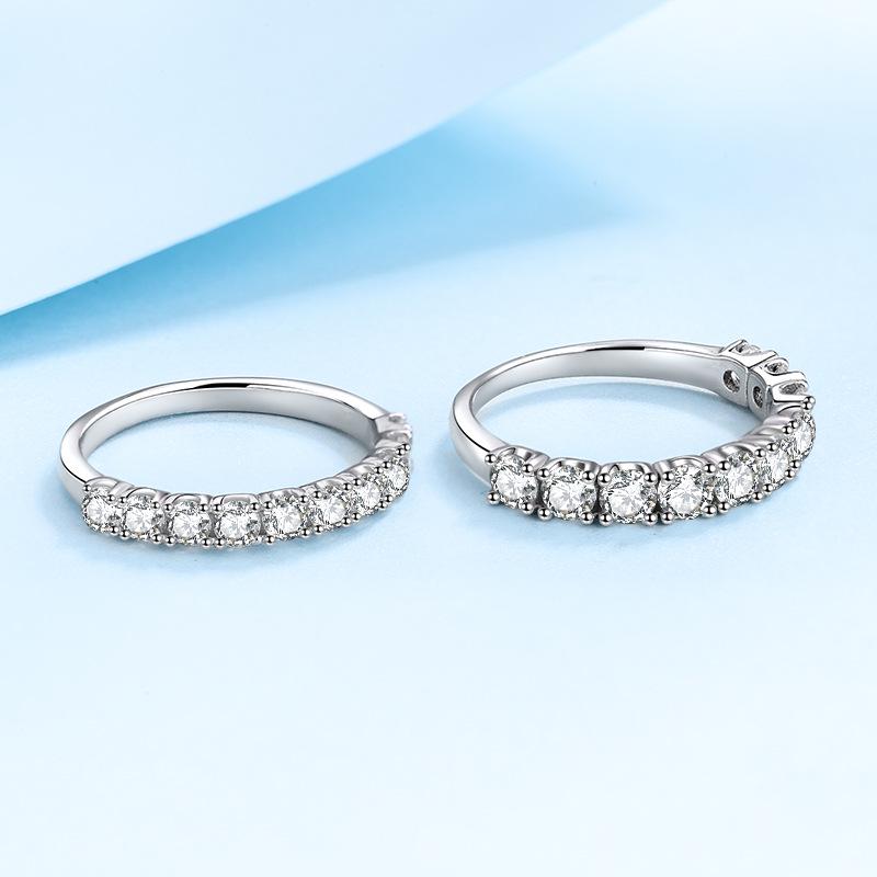 Platinum-Plated Moissanite Princess-Cut Ring In 925 Sterling Silver