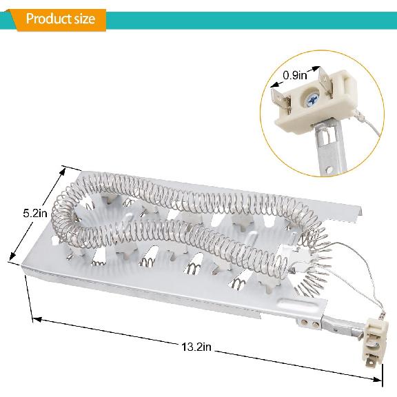 Dryer Heating Element Kit Compatible with Maytag Epic z Bravos MED5630HC1 MED5630HW1 MED5630HW0 MED5630HC2 MED5630HW2 MED5630HC0 MED5500FW2