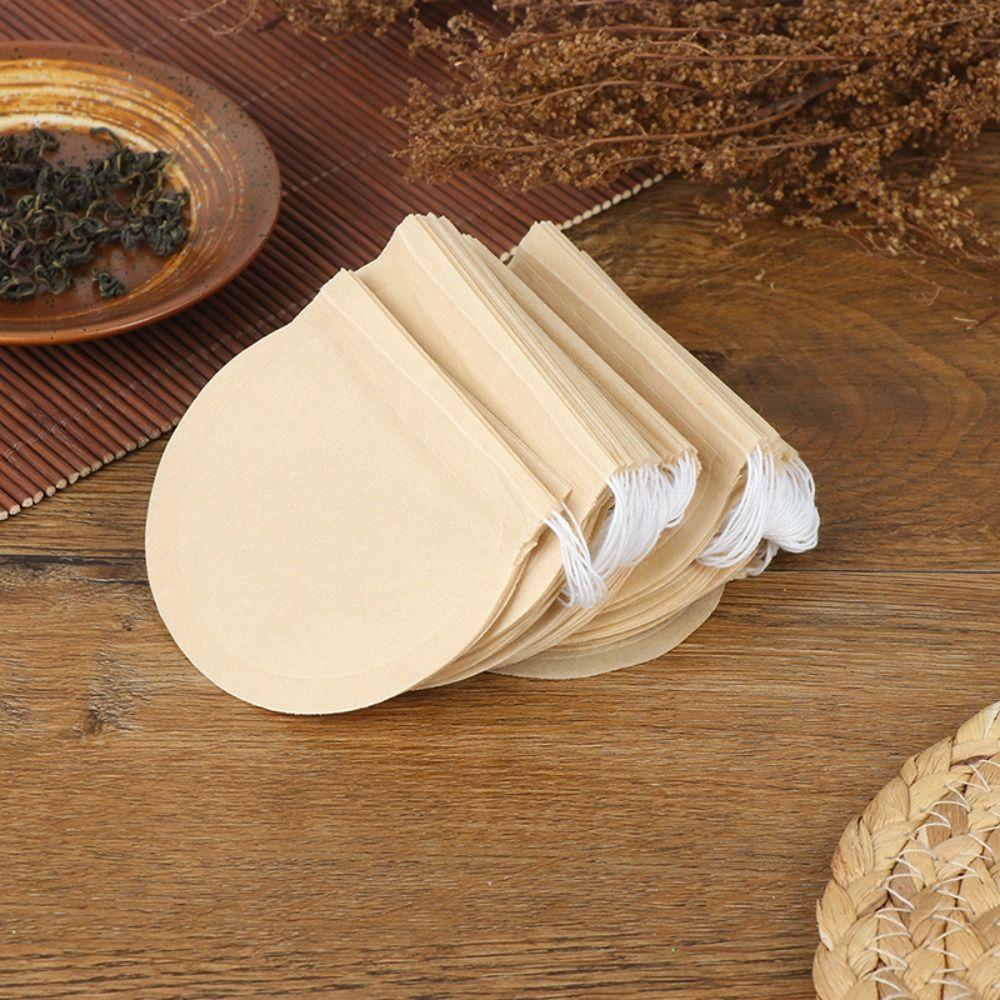 100Pcs Strainer Empty Filter Paper Teabags with String Heal Seal Spice Filters Teabags Coffeeware