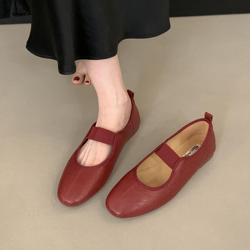 Fashion Bailamos Autumn Women Flat Shoes Fashion Shallow Slip On Ladies Elegant Boat Shoes Soft Flat Heel Dress Ballerinas Shoes Mujer