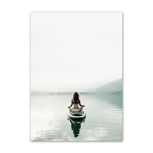 Nordic Posters and Prints For Wall Palm Tree Bird And Dolphin Beach Bridge Wall Art Canvas Painting For Living Room Decor