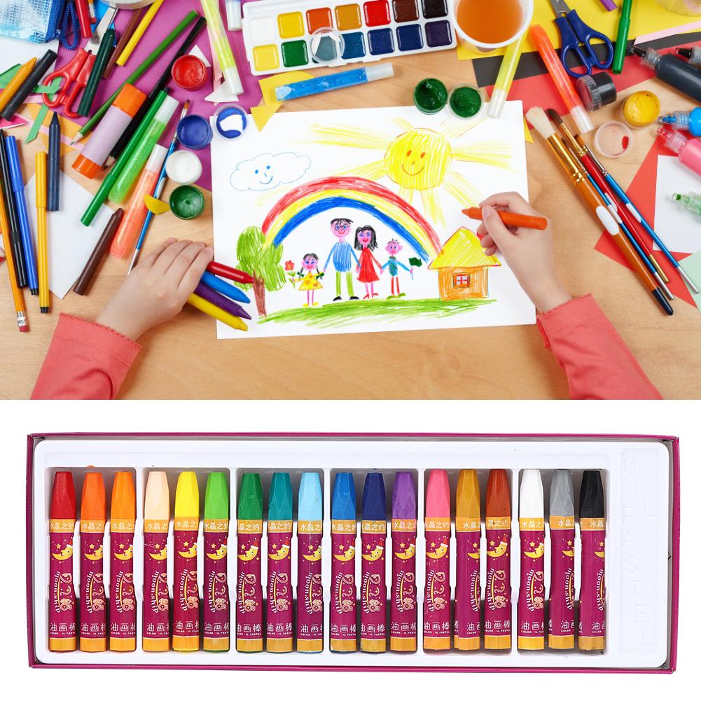 18 stycken oljepasteller giftfria barnritning målarverktyg pappersvaror konstmaterial