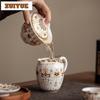 150ml Hammelfett Jade Thangka Dunhuang Gaiwan Retro Teeschale Teeschale Mit Deckel Set Teebereiter Abdeckung Schüssel Geschirr Ornamente