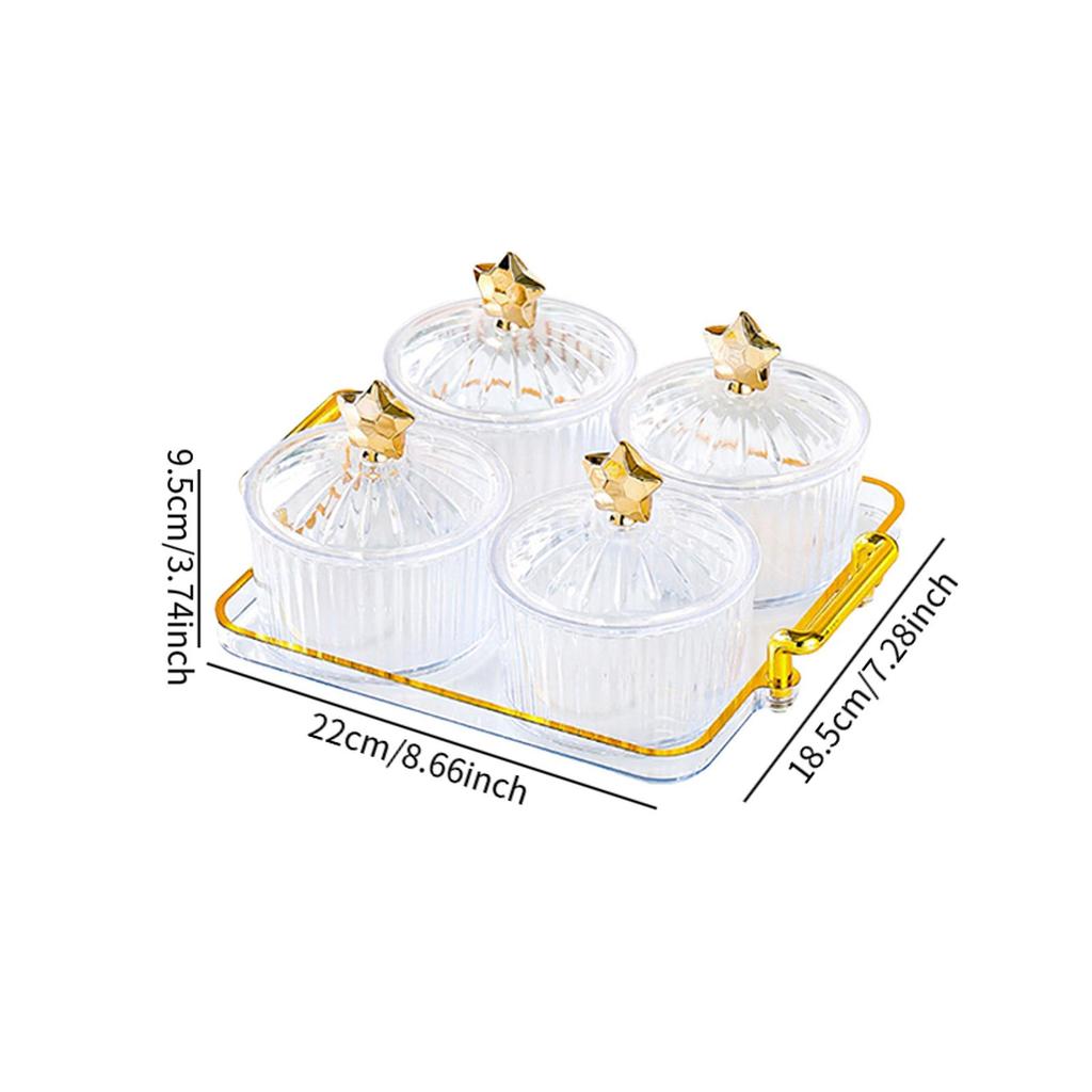 Creative Divided Serving Platter with Holder Food Storage Box Nuts Tray Snack Dishes for Candy Cookies Snacks