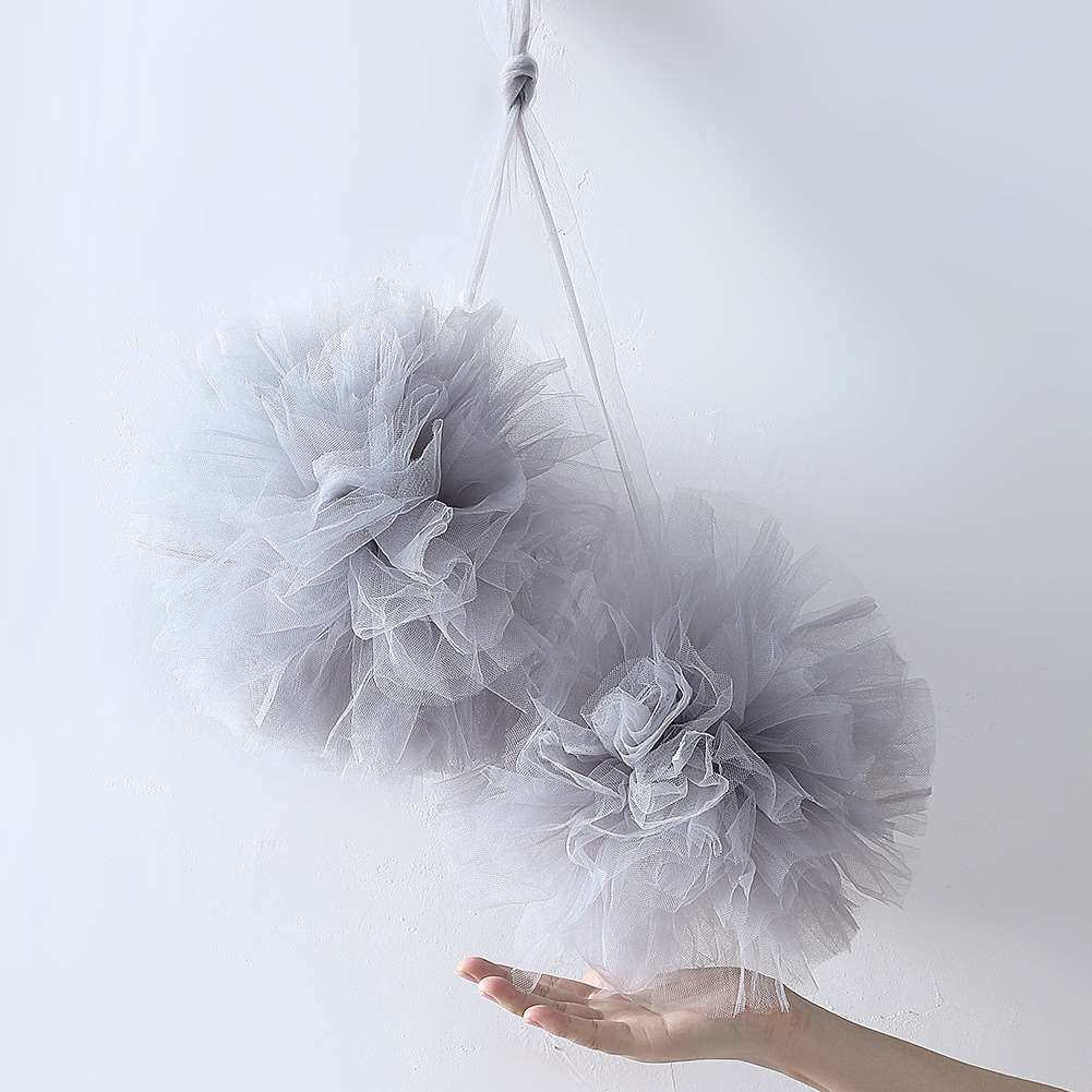 

Подвесное украшение в виде цветочного шара для детской комнаты, детская кроватка, легкая домашняя кровать, москитная сетка, шифоновые шарики, украшение, настенный кулон