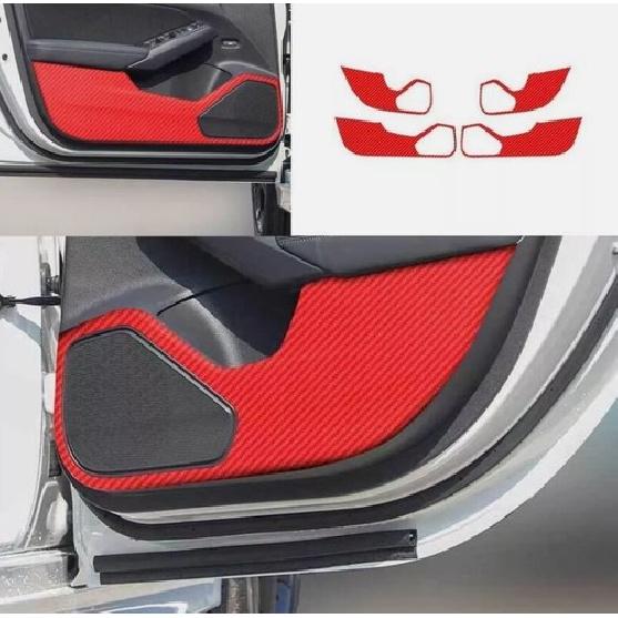 Panel Sticker For Honda Civic - Interior Door Anti-Kick Red Carbon Fiber