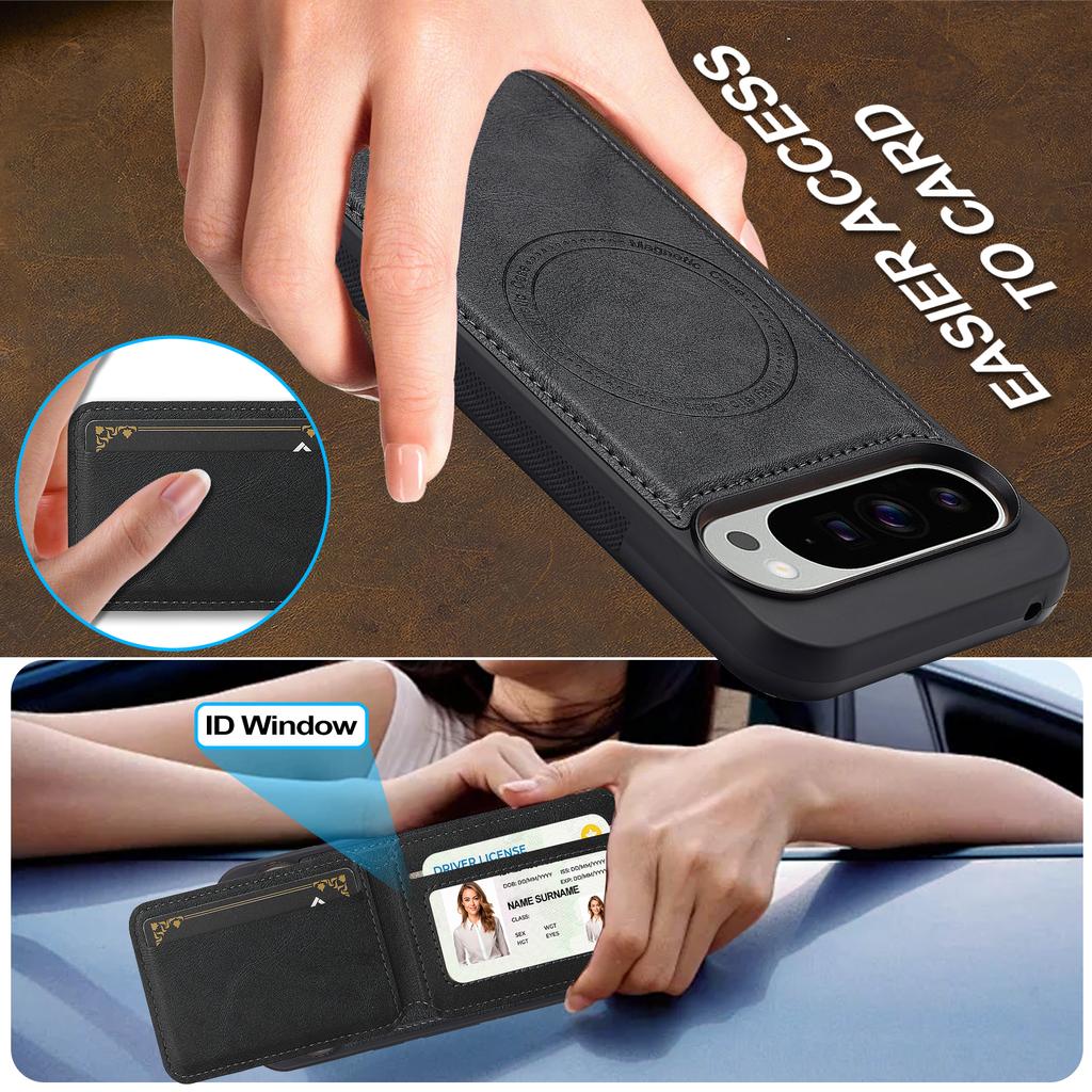 LC.IMEEKE L3 For Google Pixel 10 Pro XL Magnetic Case Detachable Card Holder Leather TPU Mobile Cover