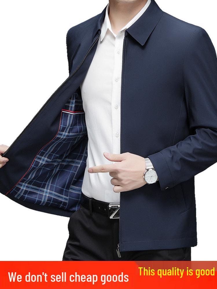 2024 Spring Men's Executive Lapel Jacket - Business Casual Mid-Age Style