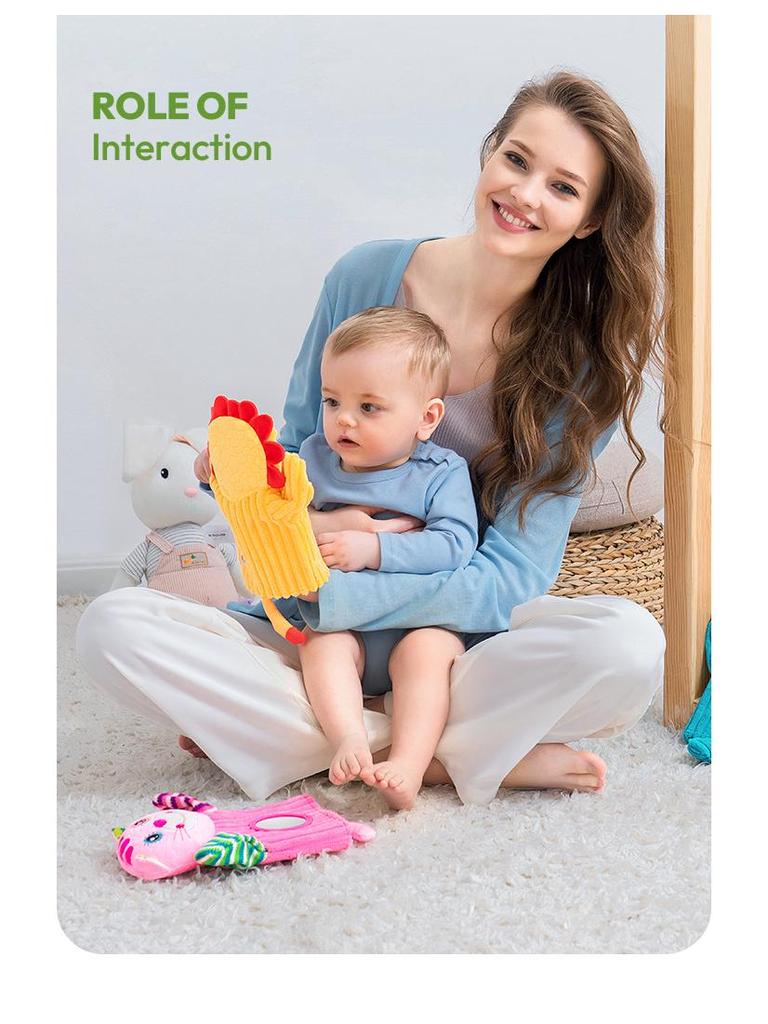 Jollybaby Newborn Hand Puppet Rattle Toy for Parent-Child Interaction (0-1 Year)
