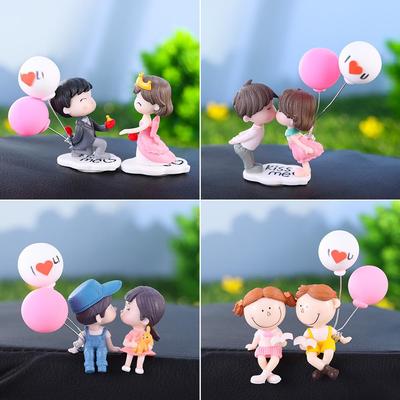 Girl Boy Lovely Couple Perfume Clip Decor Car Ornaments Car Air Vent  Statues Miniatures