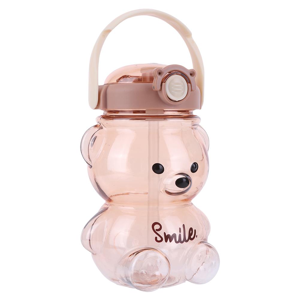 1000/1400ml Sticlă de Apă Urs cu Curea de Umăr Sticlă de Băut Urs Drăguț Portabilă de Călătorie Cană cu Pai pentru Băieți Fete Uz Zilnic