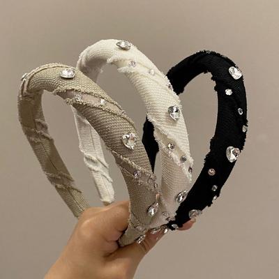 Women White Diamond Hair Bands Gemstone Headbands Wedding Romantic Heart Shape Rhinestone Party Hair Accessories Hair Hoops