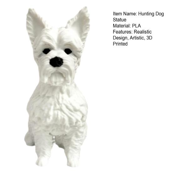 Hunting Dog Statue, Realistic Cute Puppy Figurine for Desk Shelf Decor, 3D Printed Craft Ornament for Home Office, Pet Lover Gift