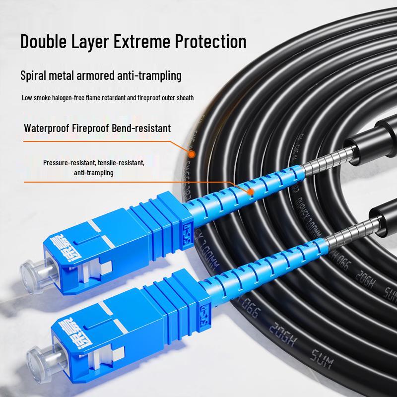 Outdoor Armored Single-Mode SC-SC Fiber Optic Patch Cable