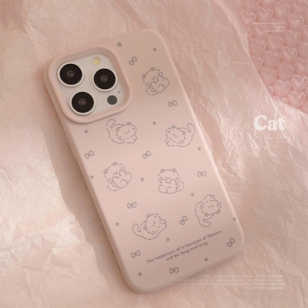 Soft and Cute Cat Iphone16 Apple 17 Mobile Phone Case Cute Ins Style 13 Suitable for 15pro Max12 Soft