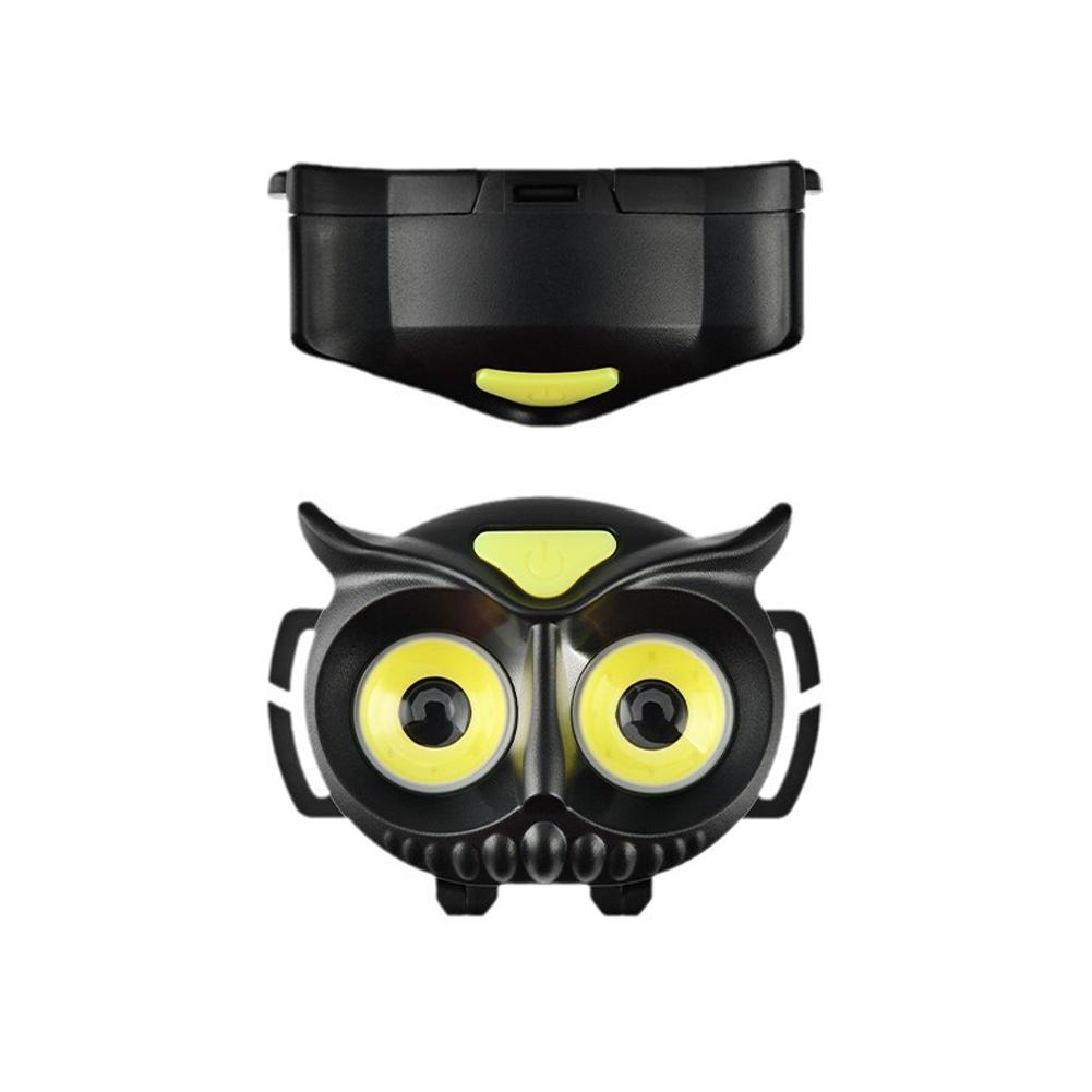 Portable Owl COB Headlamp Type-C Rechargeable Headlight Fishing Hunting LED USB Lights Magnet R D5Z2