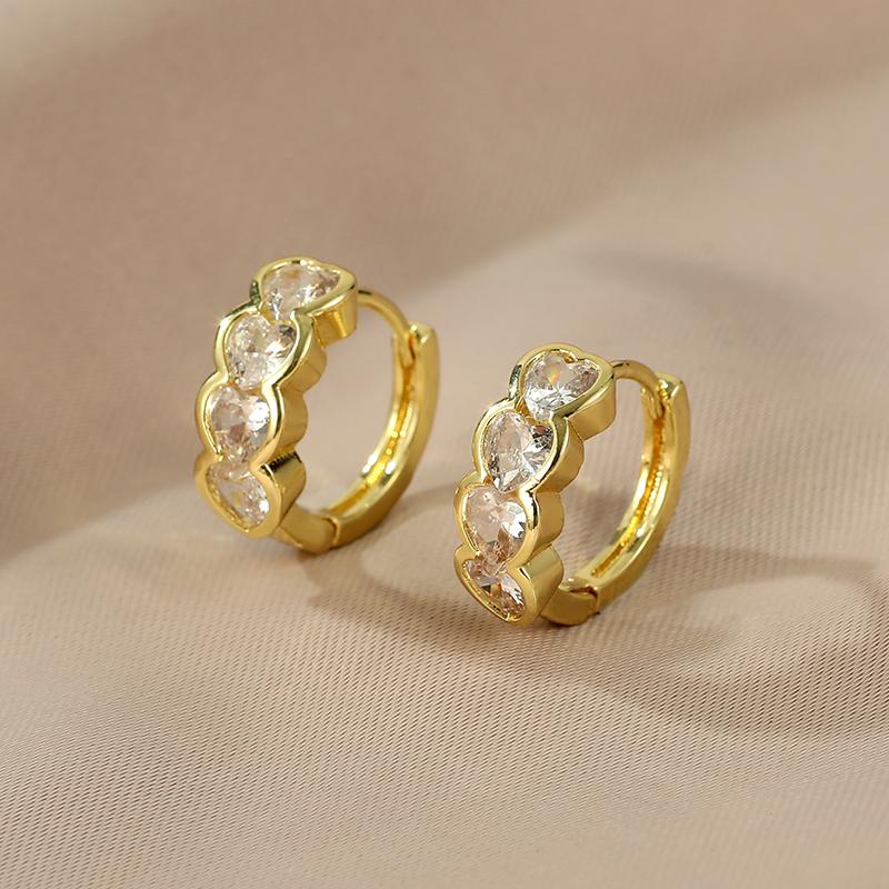 New Crystal Hoop Earrings With Bling Bling Cubic Zirconia Temperament Women Earrings High Quality  Color Trendy Jewelry