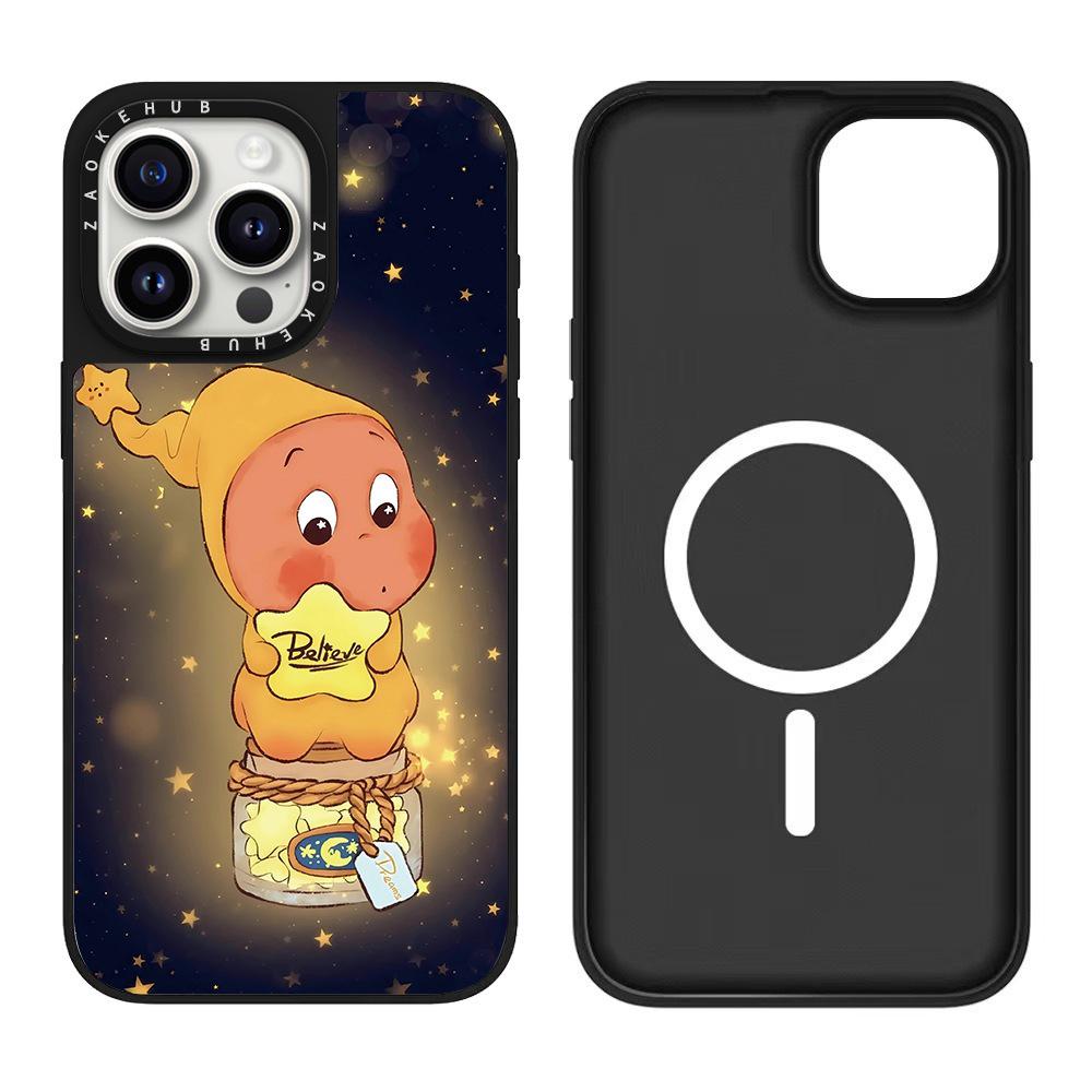 Cute Luminous Star iPhone 16 Pro Max Cartoon Case with Mirror Surface