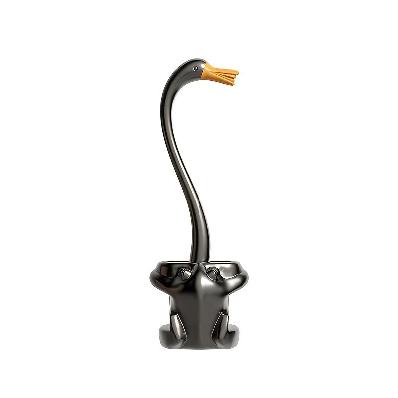 Goose-shaped Toilet Brush with a Frog Base, Can Be Wall-mounted or Placed On the Floor