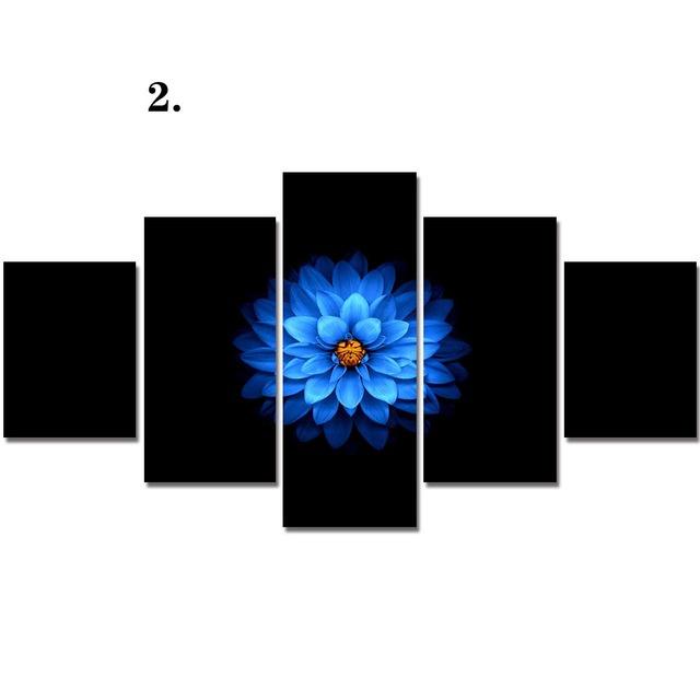 Modular Canvas Painting 5 Pieces Lotus Flower Picture HD Prints Wall Art for Living Room Home Decor Modern Style No Frame Poster