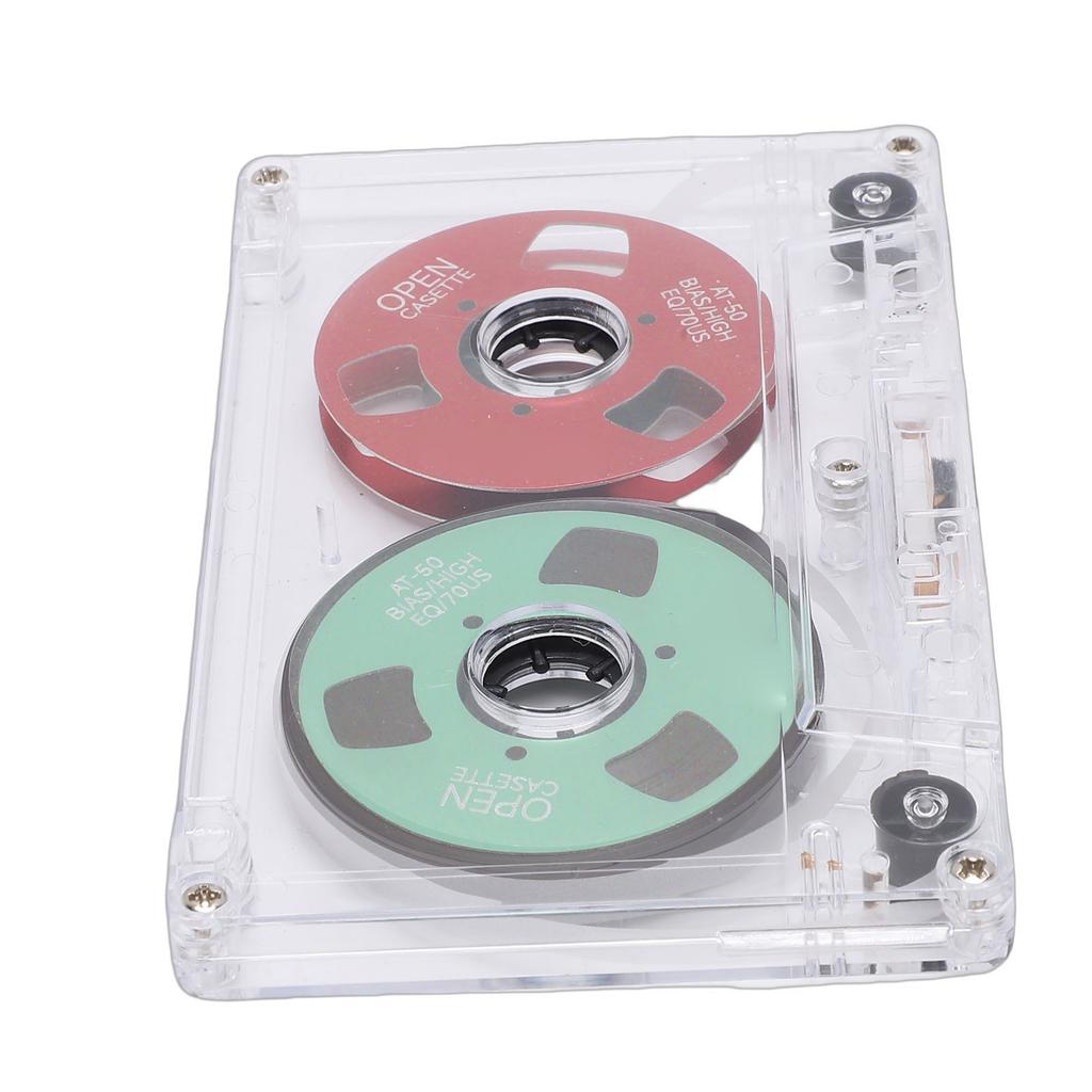 Blank Cassette Tape Reel to Reel Metal 50 Minutes Blank Recording Tape with Transparent Box for Music Recording