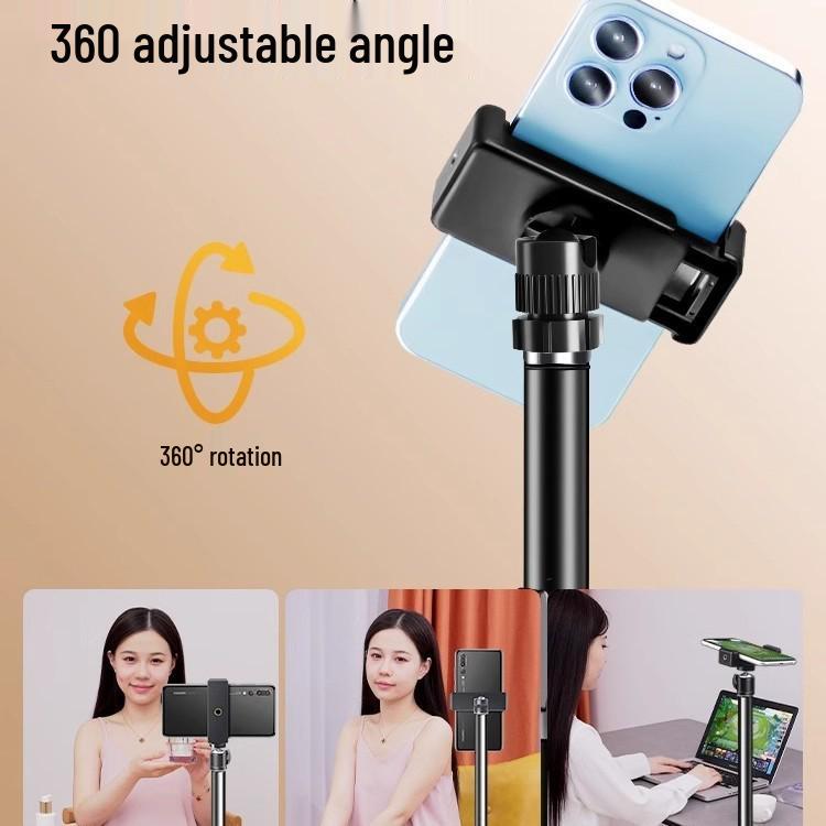 Portable Mobile Live Streaming Light Stand with Free Rotation and Thickened Tripod