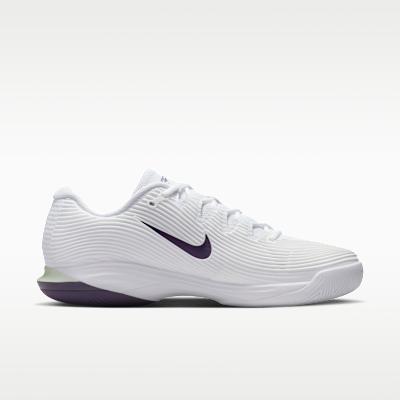 Nike Court Air Zoom Vapor 12 HC Weiß Volt Dunkle Rosine