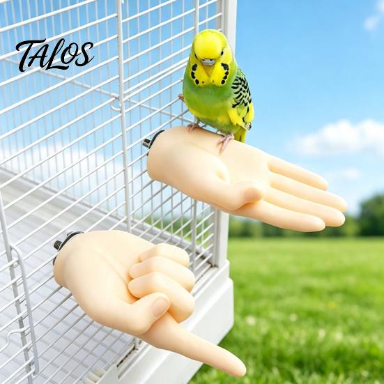 Bird Perch Stand Hand-Shaped Parrot Stand, Non-Slip Cage Mount Resting Perches, Desensitization Interactive Training Toy, Accessories Toy