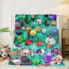 Colorful Dream Island Collage Blanket Flannel Blanket for bed, sofa, Camping, Hiking, Picnic Essentials, gift for family Fan gifts